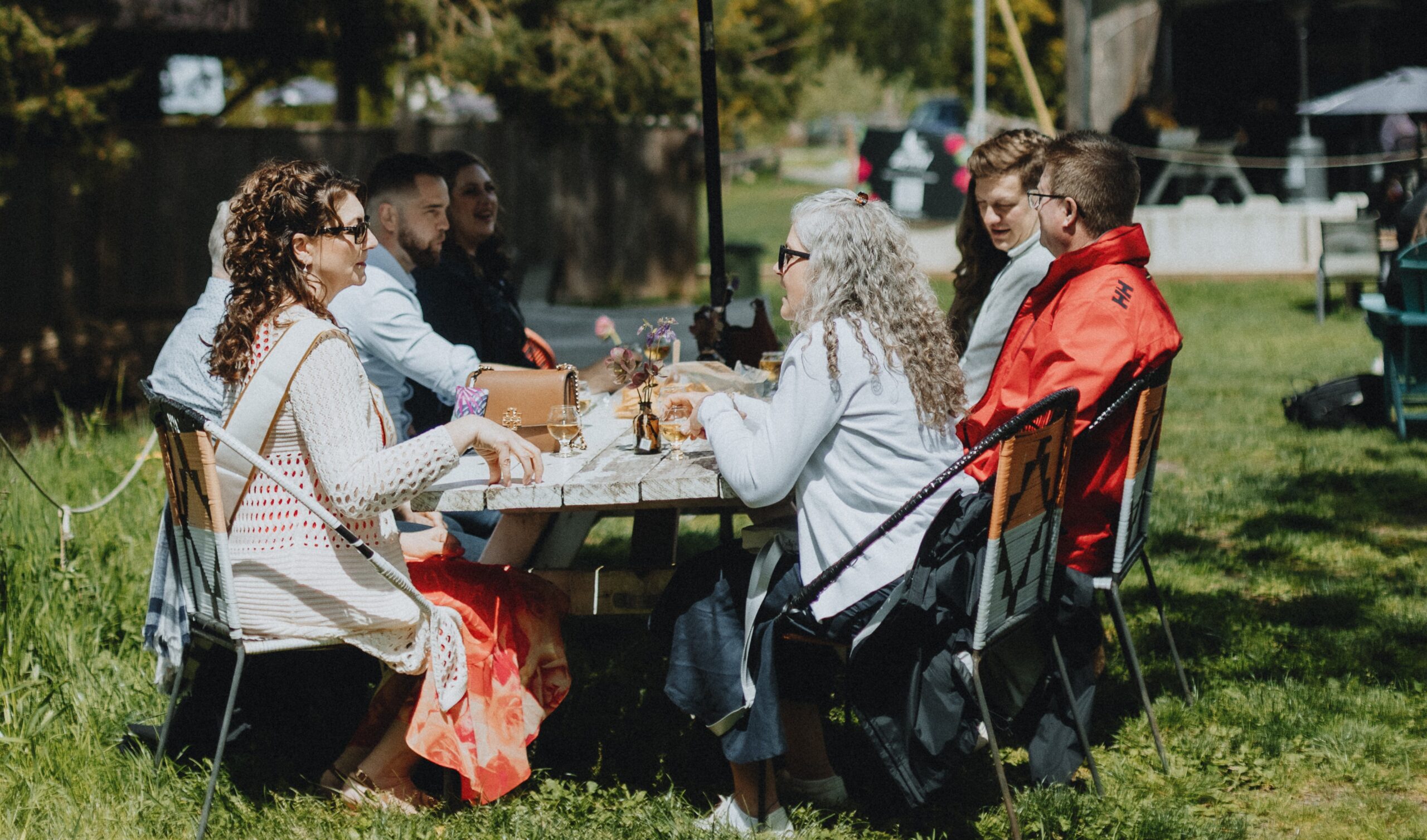 table of people outdoors